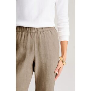 J. Jill Love Linen Brown Straight Leg Elastic Waist Pants Womens Size Medium